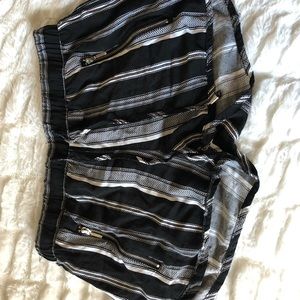 Black and white stripped flowy shorts!